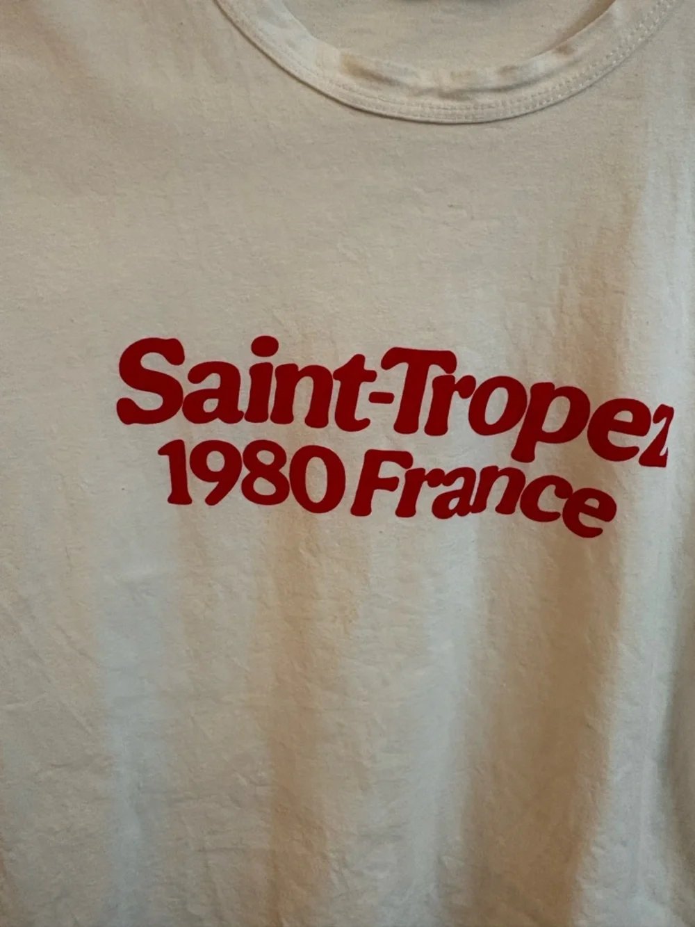 Zara White 'Saint-Tropez 1980 France' Graphic Tee medium - Picture 3 of 6